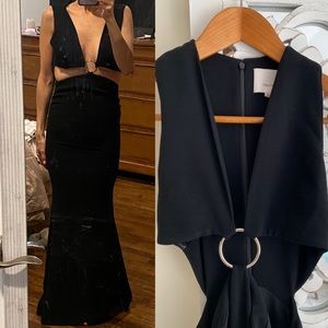 Cinq a Sept Black Cut Out Mermaid Evening Gown Size OO
